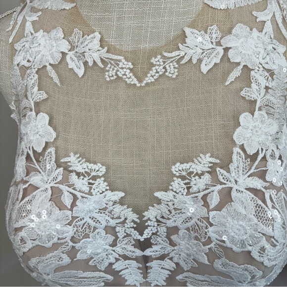 NWT Monica Loretti Luminosa 8232 Fit & Flare Cutout Back Wedding Dress Size 14 - Picture 10 of 12